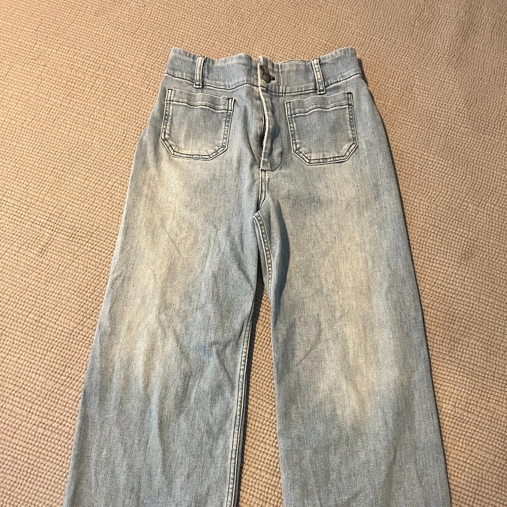 Pilcro & the LetterPress High-Rise Cropped Wide-Leg Jeans Sz 27